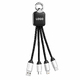 Кабель - брелок Plug с подсветкой гравировки, черный