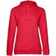 Толстовка с капюшоном женская Hoodie, красный меланж, размер L