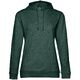 Толстовка с капюшоном женская Hoodie, темно-зеленый меланж, размер L