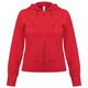 Толстовка женская Hooded Full Zip красная, размер XXL