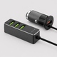 АЗУ 1 USB + 3 USB для пассажиров, QC 3.0, 7А, алюминий, графит, Deppa