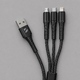 Дата-кабель Armor 3 в 1: micro USB, USB-C, Ligthning, 1.2м, черный, Deppa