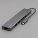 USB Type-C хаб 7-в-1, HDMI, Power Delivery, 2xUSB 3.0, RJ45, microSD/SD, графит, Deppa