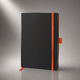 Блокнот "ColorNote Black", твердая обложка A5, 80 листов, черный с оранжевым