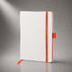 Блокнот "ColorNote White", твердая обложка A5, 80 листов, белый и оранжевый