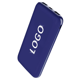 Внешний аккумулятор Kugo, 10000 mAh с подсветкой гравировки, синий