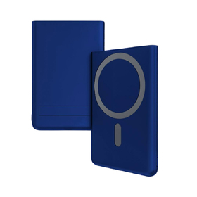 Магнитный внешний аккумулятор Slims с беспроводной зарядкой (15W), 5000 Mah, синий