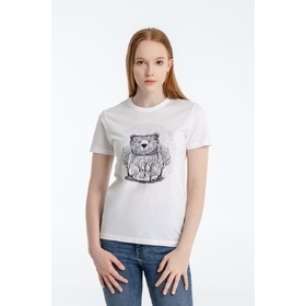 Футболка женская Bear, белая, размер S