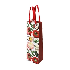 ПАКЕТ ПОДАРОЧНЫЙ ПОД БУТЫЛКУ PREMIUM "FLORA.ПИОНЫ", 12.3 x 36 x 9 см