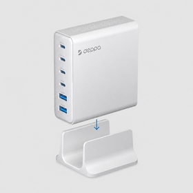 Зарядная станция 4xUSB Type-C, 2xUSB, PD, QC, 160Вт, белый, Deppa