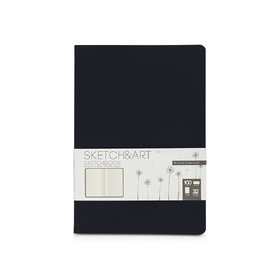 Скетчбук "Sketch & Art" в мягком переплете 147х210 мм, 32 л. бежевой бумаги 100 г/м2, черный