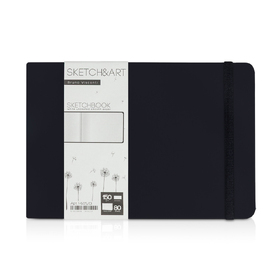 Скетчбук "Sketch & Art" в твердом переплете 213х146 мм, 80 л. белой бумаги 150 г/м2, черный