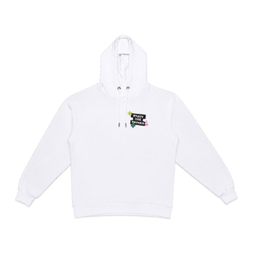 Толстовка с капюшоном оверсайз «Lisbon» унисекс, белый, ДТФ текстиль и бренд тайп