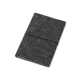 Блокнот из RPET-фетра А5 "Felt", гибкая обложка, 80 листов 70 гр/м2 белой бумаги, темно-серый