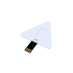 USB-флешка на 16 Гб в виде пластиковой карточки треугольной формы, белый