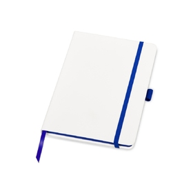 Блокнот "ColorNote White", твердая обложка A5, 80 листов, белый с синим