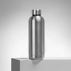 Вакуумная термобутылка "Cask" Waterline, 500 мл, тубус, серебристый глянцевый