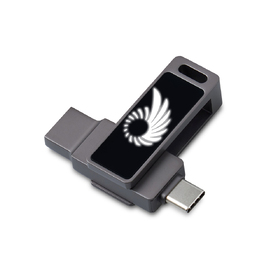 Флешка 32 ГБ USB Type-C и USB 3.0 с подсветкой лого «Спинлайт»