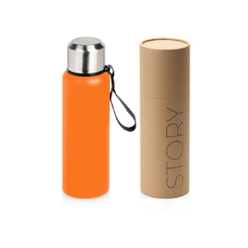 Вакуумный термос "Story", тубус, оранжевый