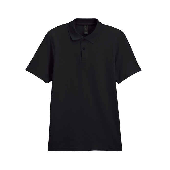 Футболка поло SOFTSTYLE ADULT DOUBLE PIQUE, ЧЕРНЫЙ 4XL