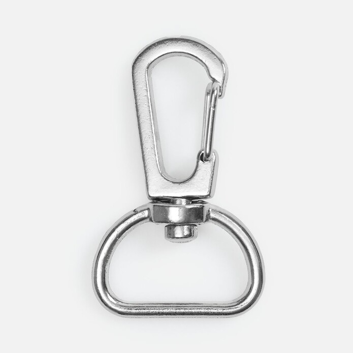 Застежка-карабин Snap hook, M, серебристая (хром)