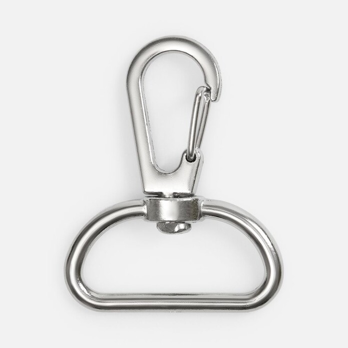 Застежка-карабин Snap Hook, L, серебристая (хром)