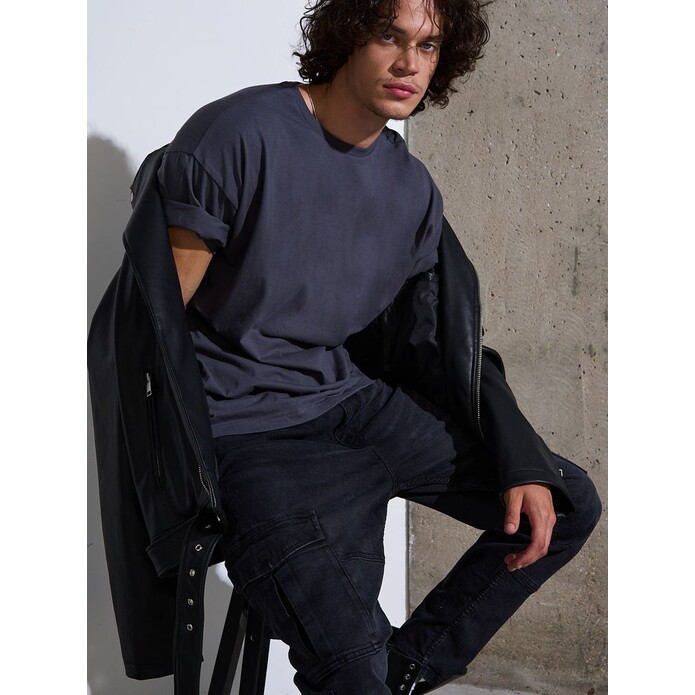 Футболка Oversize Premium, темно-серая (антрацит), размер S