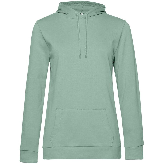 Толстовка с капюшоном женская Hoodie, серо-зеленая, размер XS
