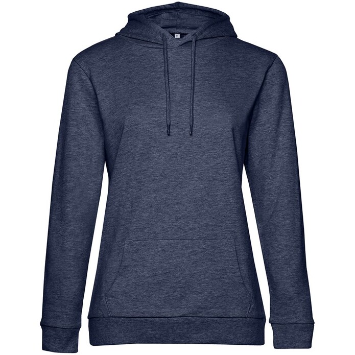 Толстовка с капюшоном женская Hoodie, синий меланж, размер XXL