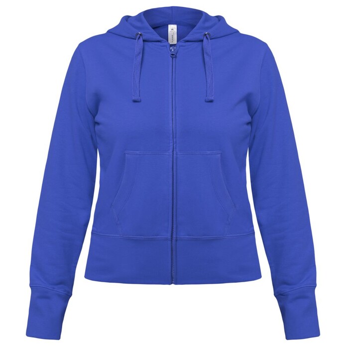 Толстовка женская Hooded Full Zip ярко-синяя, размер XS