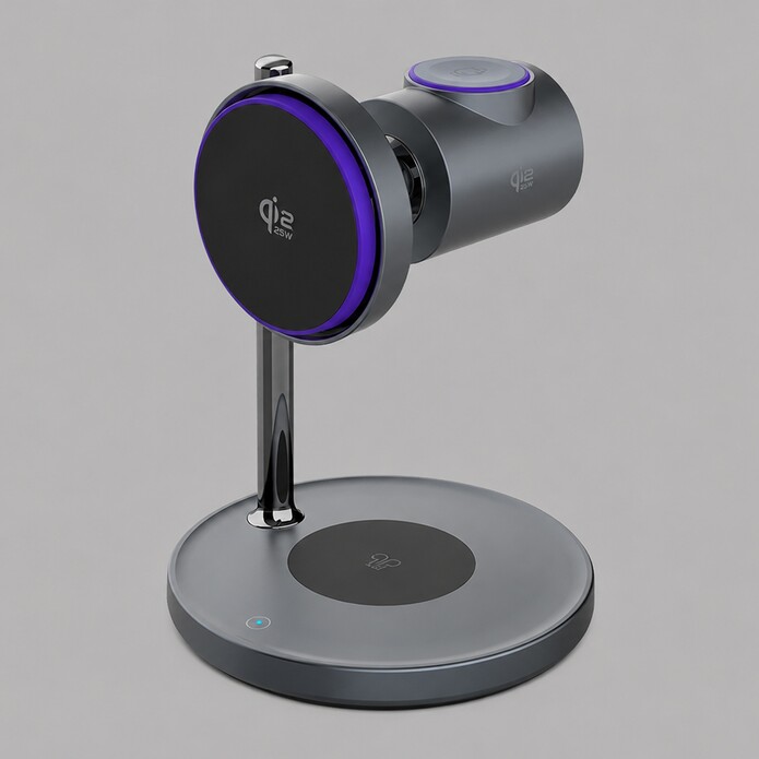 Беспроводная зарядная станция 3 в 1 QI2.2 Max Power, Серая, Deppa