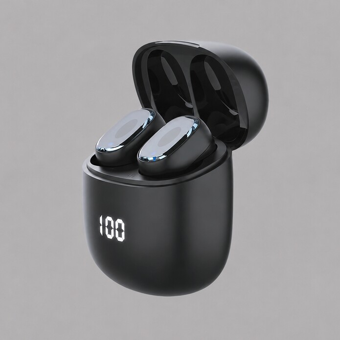 Беспроводные наушники с микрофоном Air Buds Pro, TWS, BT 5.3, LED, 300 мАч, черный, Deppa