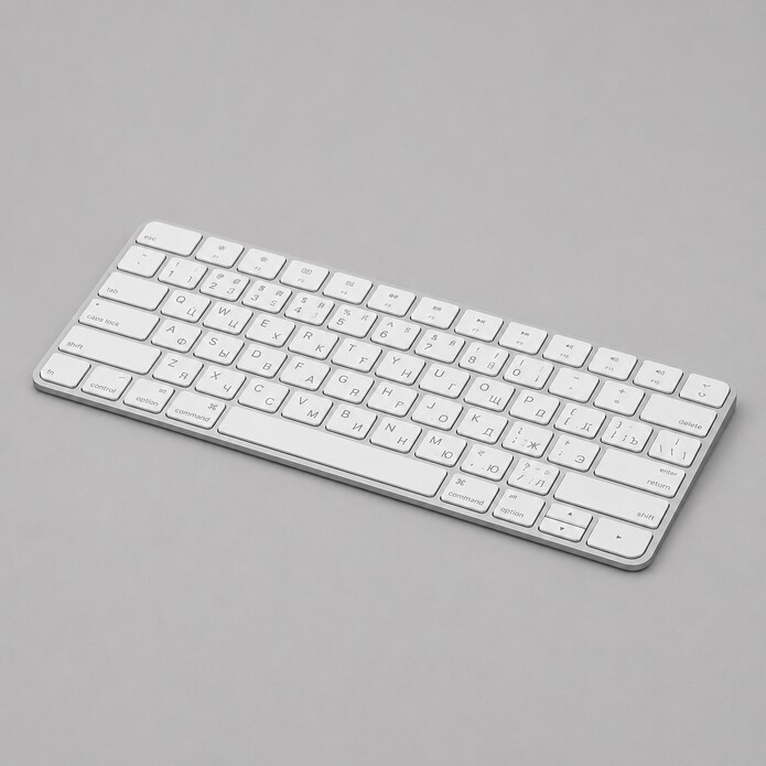 Беспроводная клавиатура Air Keyboard для MAC, Windows, 500 мАч, алюминий, белый, Deppa