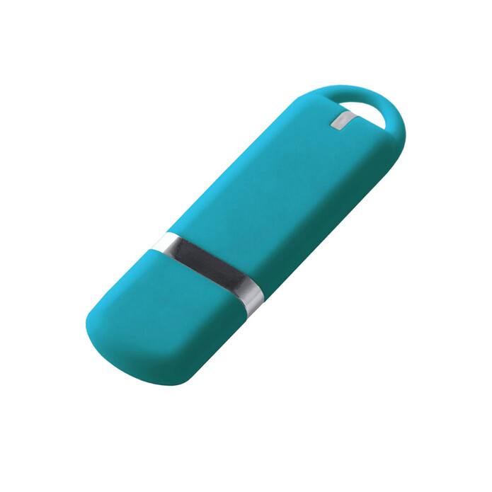 USB-флешка на 32 ГБ с покрытием soft-touch, голубой