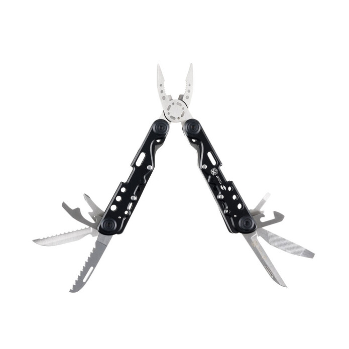 Мультитул Stinger, 105x40 мм, 13 функций, сталь, чёрно-серебристый, в комплекте нейлоновый чехол