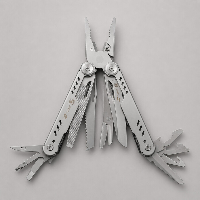 Мультитул Stinger, 110 х 27 мм, 21 функция, сталь, серебристый, в картонной коробке, в комплекте нейлоновый чехол