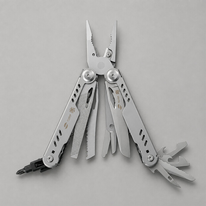Мультитул Stinger, 110 х 27 мм, 23 функции, сталь, серебристый, в картонной коробке, в комплекте нейлоновый чехол