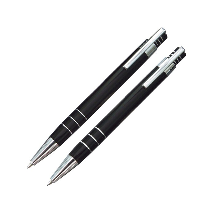 Набор «Эльба»: ручка шариковая, механический карандаш в футляре черный