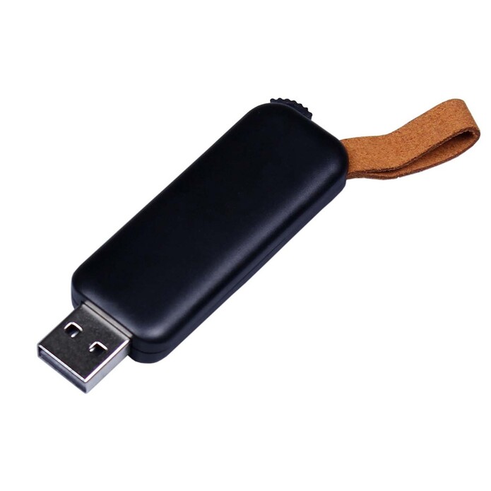 USB-флешка промо на 32 Гб прямоугольной формы, выдвижной механизм, черный