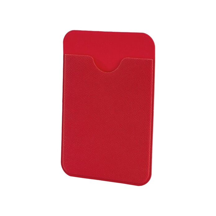 Чехол-картхолдер Favor на клеевой основе на телефон для пластиковых карт и и карт доступа, красный