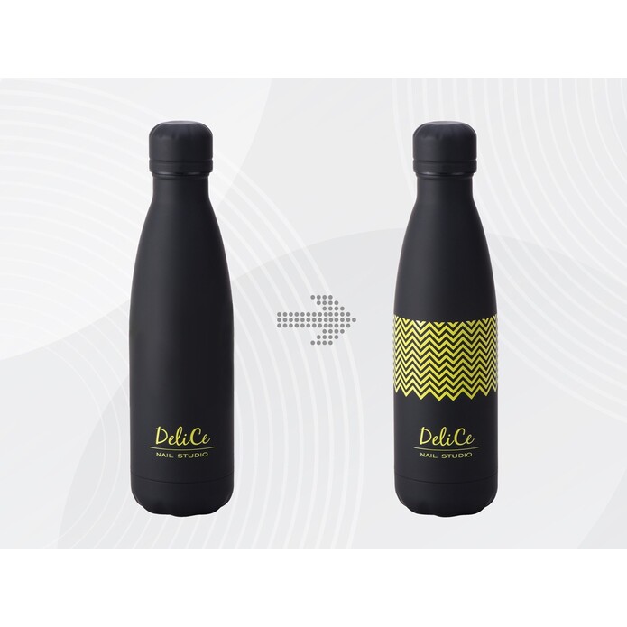 Вакуумная термобутылка «Vacuum bottle C1», soft touch, 500 мл, черный, с УФ печатью