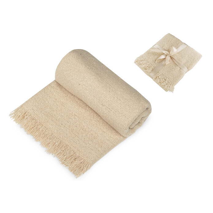 Плед акриловый Mohair, бежевый