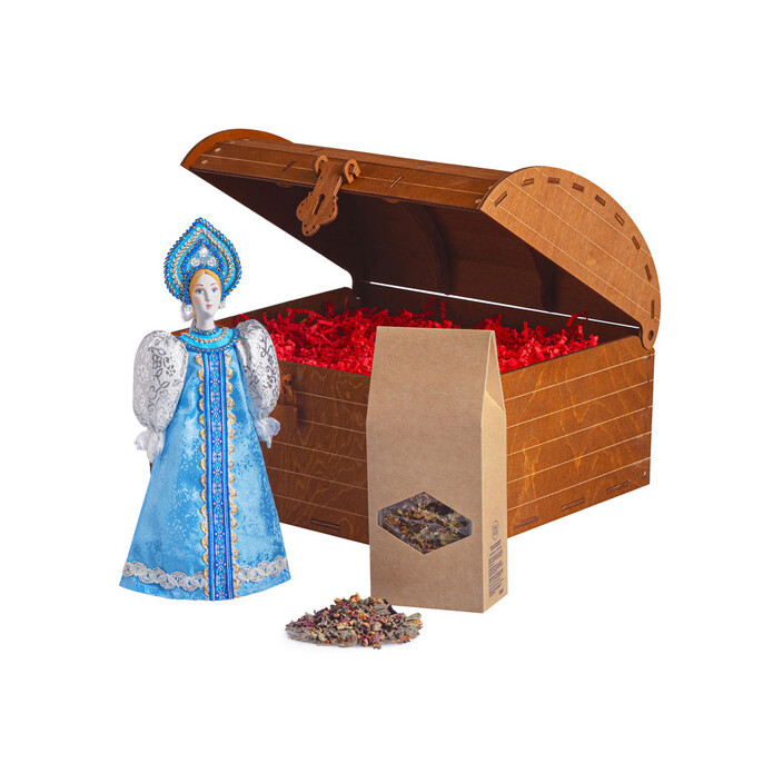 Подарочный набор: кукла фарфоровая, чай 